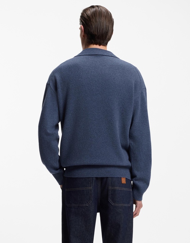 BOSS - Virgin-Wool Sweater With Johnny Collar