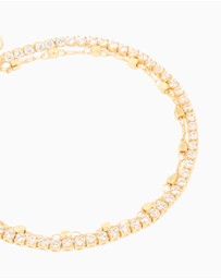 Lovisa - Gold Diamante Cup Chain & Chain Layered Bracelet