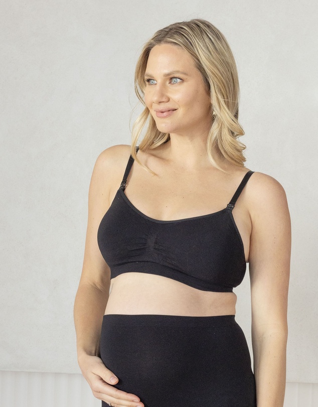 Angel Maternity - Everyday Maternity/Nursing Bamboo Bra In Black