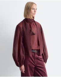 & Other Stories - Puff-Sleeve Bow-Detail Blouse