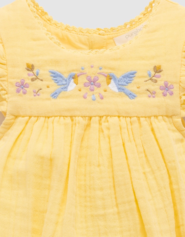 Purebaby - Embroidered Bodysuit -Kids-Babies