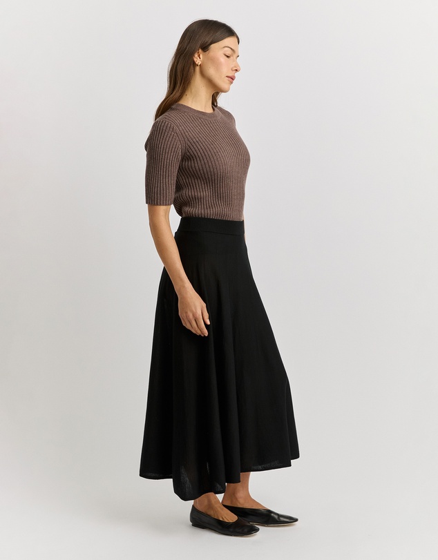Toorallie - A-Line Knit Midi Skirt