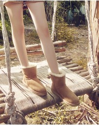 EVERAU - EverAU Ugg Mini Back Bow Sheepskin Upper UGG Boots