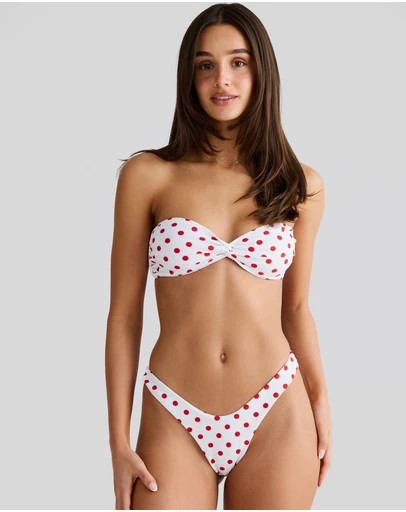 Vacay Swimwear - Positano Bottom Red Polka
