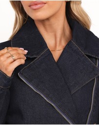 Petal & Pup - Mira Denim Moto Jacket - Dark Indigo