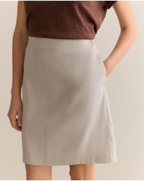 Trenery - Stretch Linen Blend Skirt in Flax