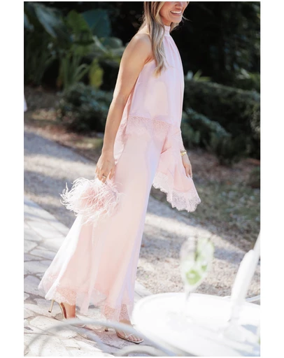 Petal & Pup - Zarni Lace Trim Maxi Skirt - Pink
