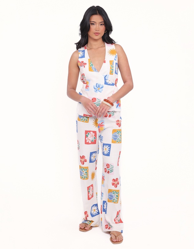 Petal & Pup - Amicia Wide Leg Pant - Tulip Stamp