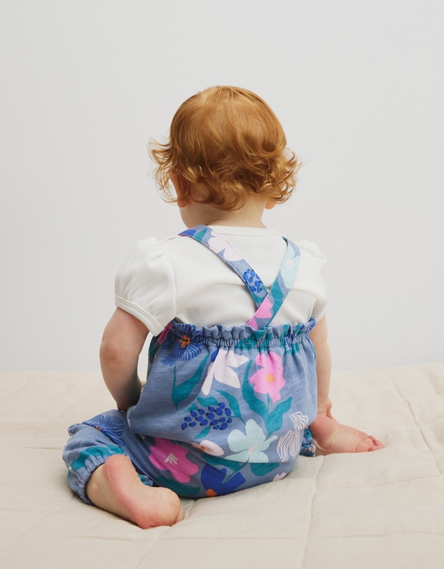 Country Road - Organically Grown Cotton Short Sleeve Print Overall Set