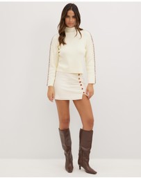 Dazie - Beach Baby Beaded Mini Skirt