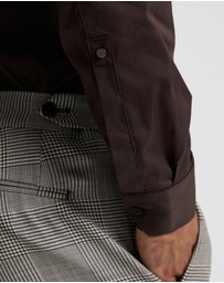 Calibre - Stretch Cotton Poplin Shirt Chocolate