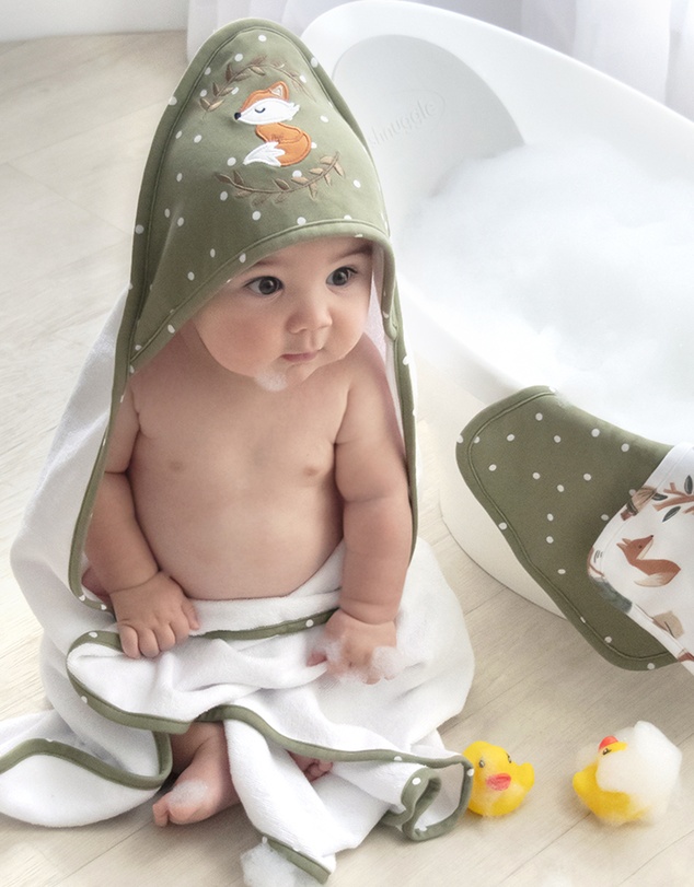 Living Textiles - Jersey Hooded Towel - Forest Retreat