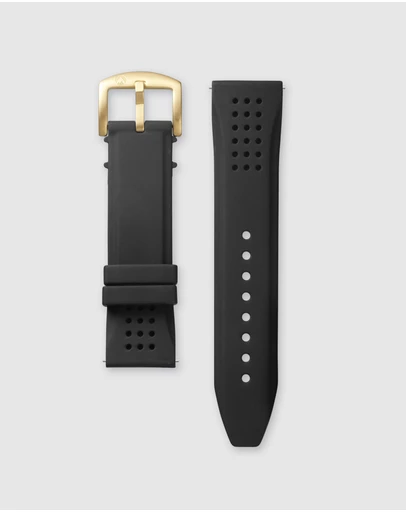 Maxum - Lansdowne Band - Black Silicone With Gold Tone Buckle