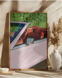 Olive et Oriel - Pink Cadillac by Bethany Young Art Print