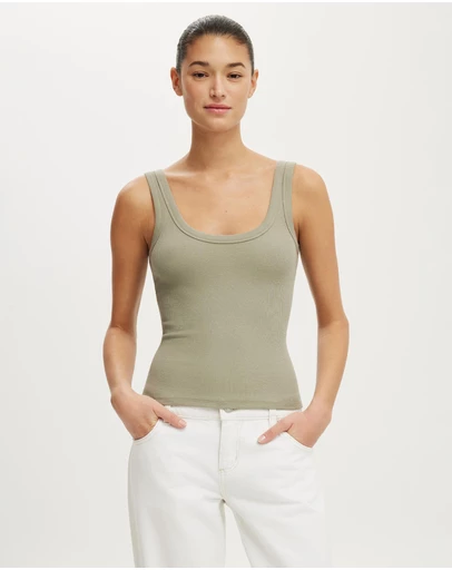 Cotton On - Blake Rib Scoop Tank