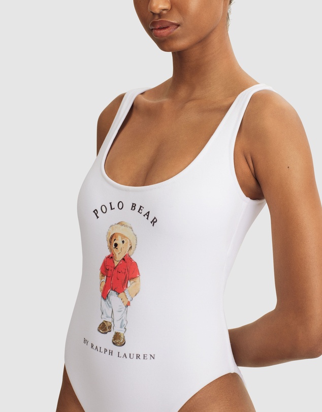 Polo Ralph Lauren - Terry Polo Bear Print High Leg Swimsuit