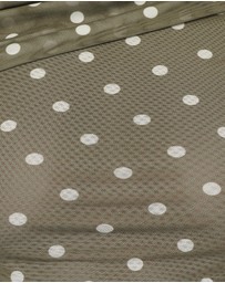 Petal & Pup - Ginevra Off Shoulder Mesh Top - Green Polka Dot