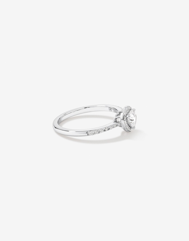 Michael Hill - Pave Heart Cubic Zirconia Halo Ring in Sterling Silver