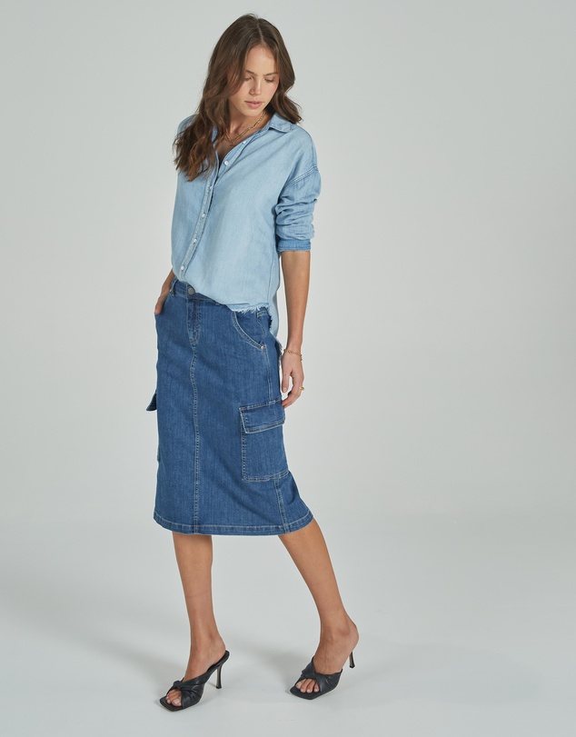 DRICOPER DENIM - Cargo Midi Skirt