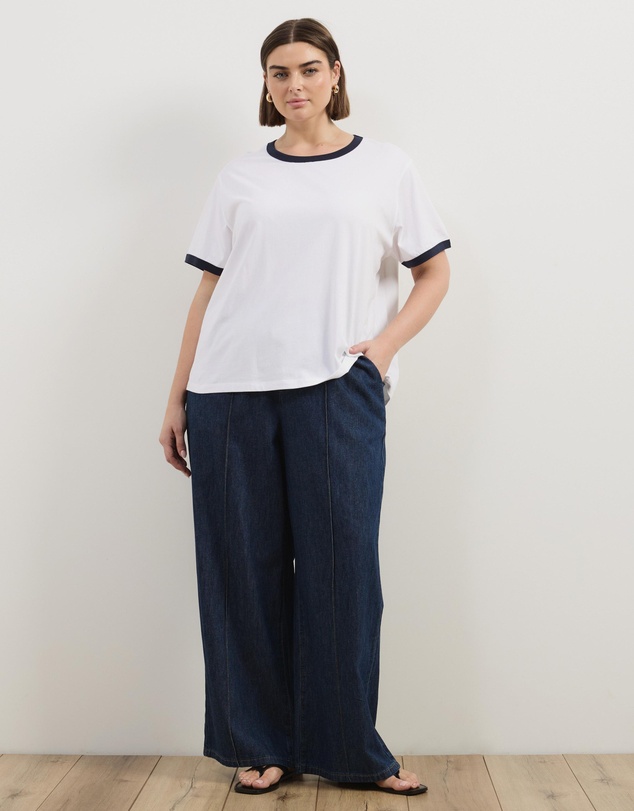 Atmos&Here Curvy - SS Ringer T-Shirt