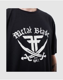 Fallen Footwear - Fallen Footwear Men Metal Blade Pirate Tees Regular Fit Black/White