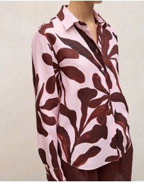 Trenery - Wakame Linen Long Sleeve Shirt in Light Pink