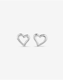 Michael Hill - Open Heart Stud Earrings in Sterling Silver