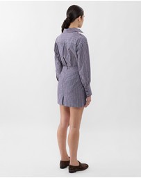 Farage - Chambray Stripe Mini Skirt