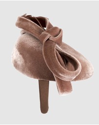 Max Alexander - Velvet Taupe Winter Pillbox Fascinator