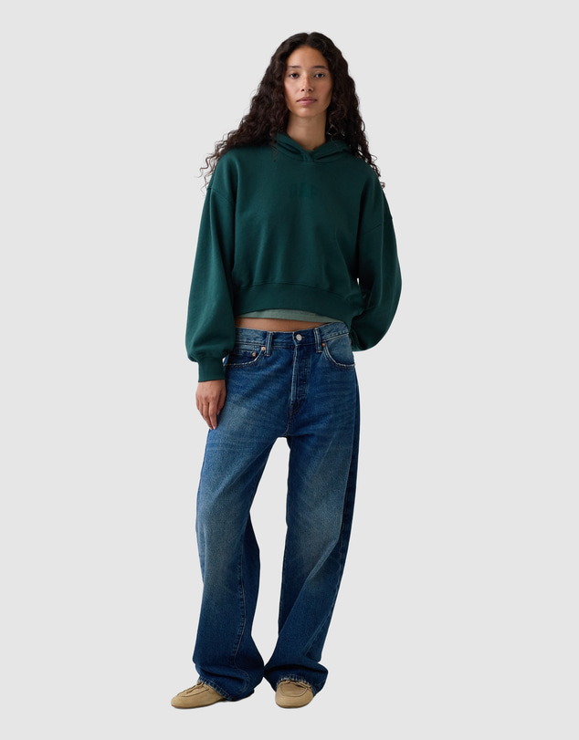 GAP - Logo Cropped Pullover Hoodie