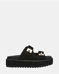 Steve Madden - Bigschmona Black Suede Sandals