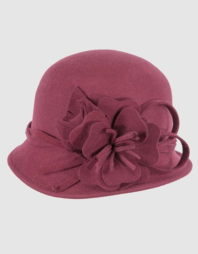 Max Alexander - Winter Felt Wine Cloche Hat