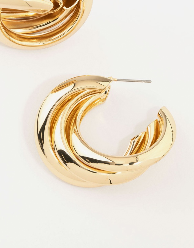 Lovisa - Gold Plated Thick Twisted Hoop Earrings