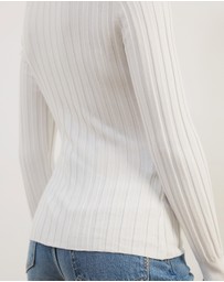 Atmos&Here - Rumi Long Sleeve Fitted Rib Knit Top