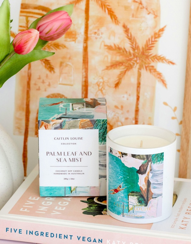 Caitlin Louise Collection - Palm Leaf & Sea Mist Scented Artist Candle