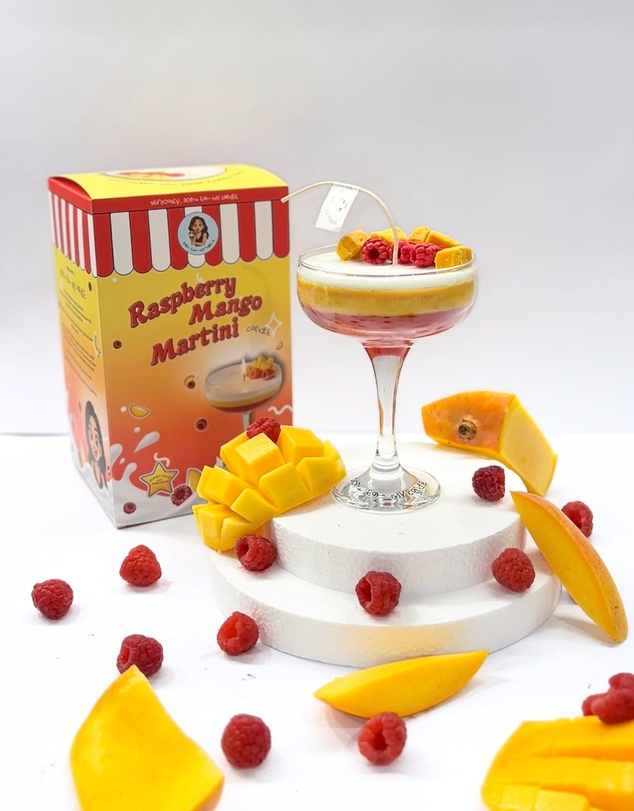 Don't Eat My Candle - Raspberry Mango Martini Cocktail Candle - Double Pour (220g)