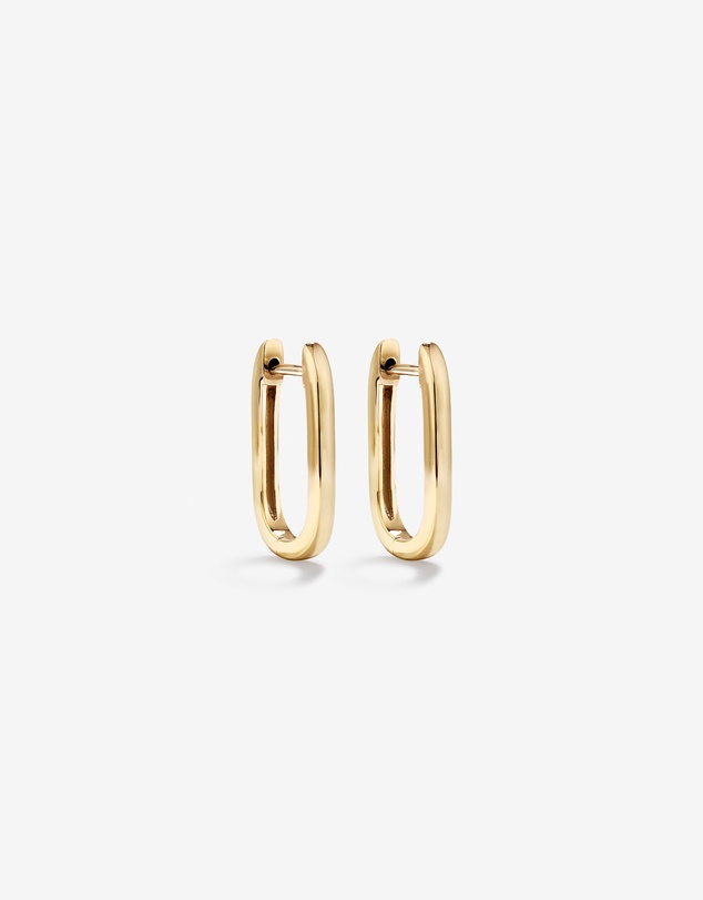 Michael Hill - Huggie Paperclip Earrings in 10kt Yellow Gold
