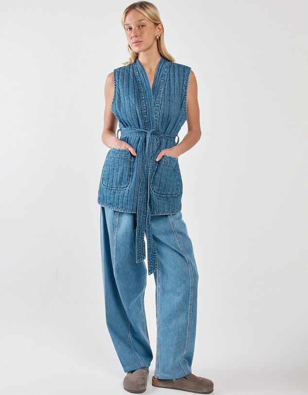 Sass - Pepa Quilted Denim Vest