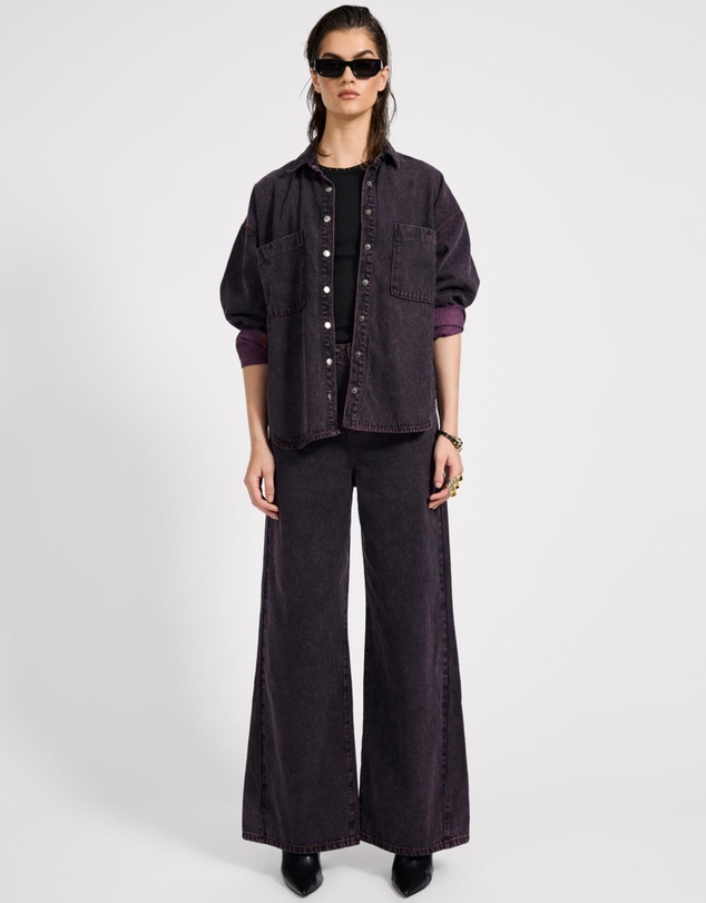 ONE TEASPOON - Daria Denim Shacket - Black Pink