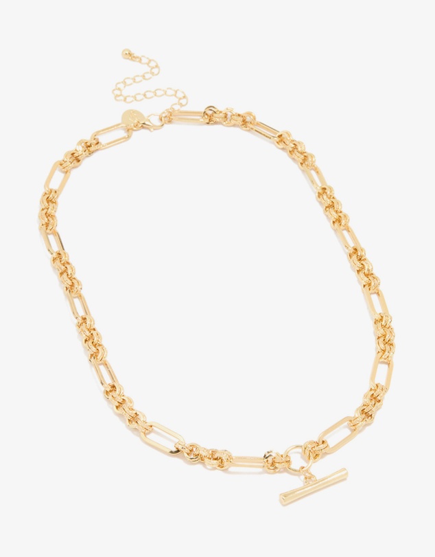 Lovisa - Gold Plated Thick Figaro Bar Necklace