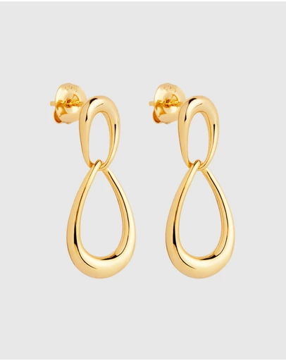 Najo - Vivante Yellow Gold Drops Grande Earrings