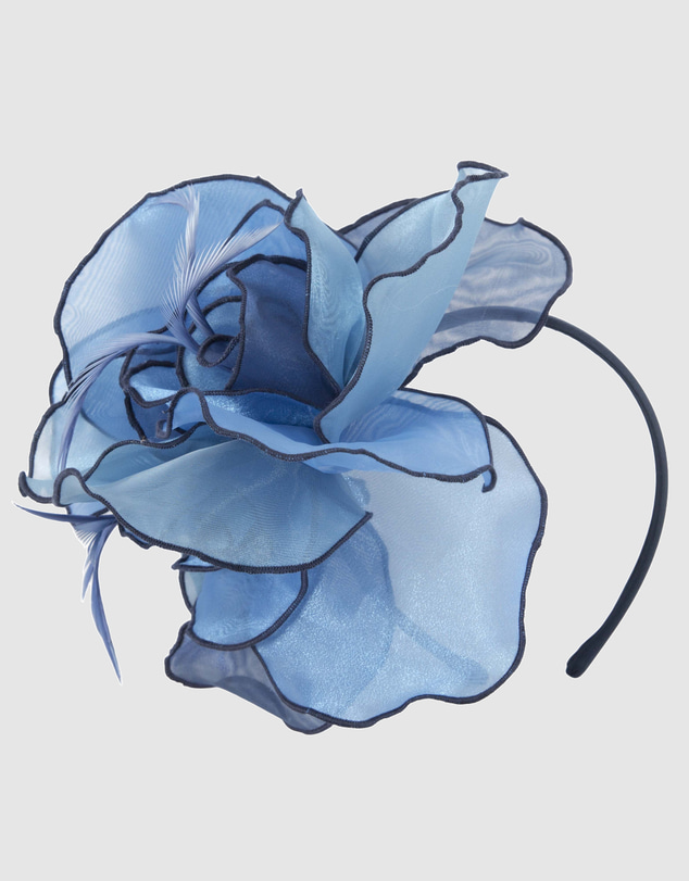 Max Alexander - Blue Organza Flower Fascinator