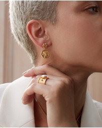 Ottoman Hands - Goddess Demeter Coin Stud Earrings