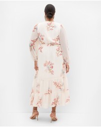 City Chic - Kiki Long Sleeve Print Maxi Dress