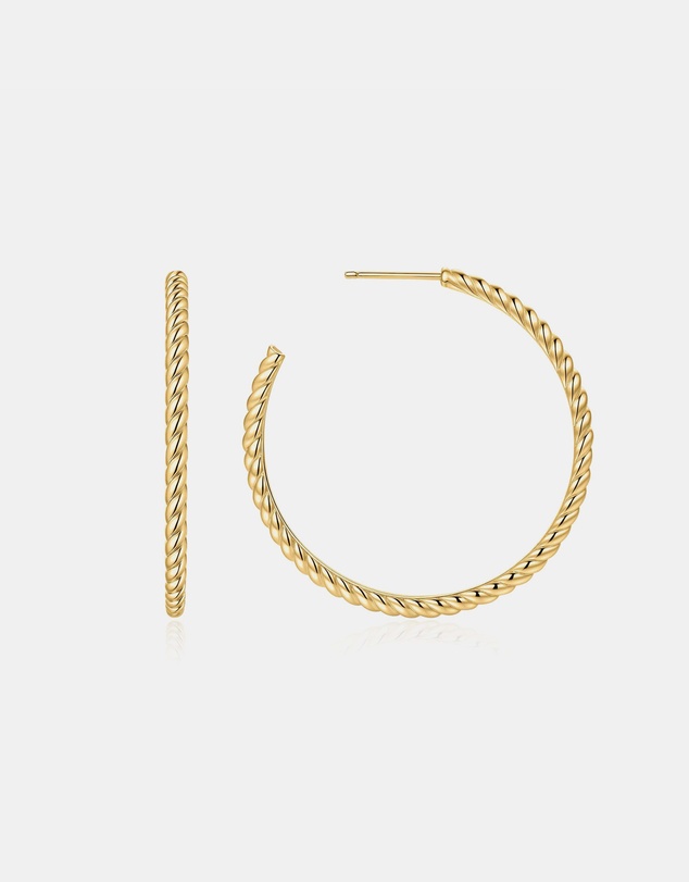 Ania Haie - Ania Haie Gold Twisted Oversized Hoop Earrings