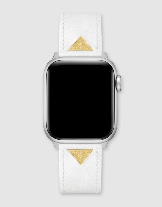 GUESS - Guess Apple Band - Triangle Plaque White Leather 38/40/41mm