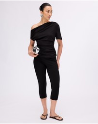 Minima Esenciales - Hayley Off Shoulder Jersey Ruched Top