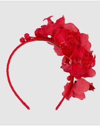 Max Alexander - Red Orchid Flower Fascinator