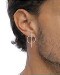 Kuzzoi - ICONIC EXCLUSIVE - Earrings Male Stud Circle 925 Sterling Silver