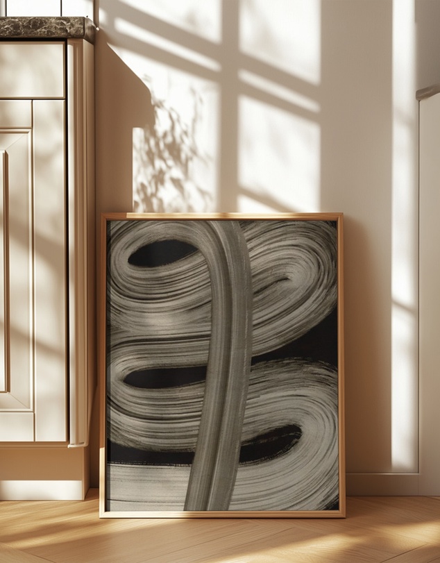 Olive et Oriel - Beige Strokes No 4 by Treechild Art Print